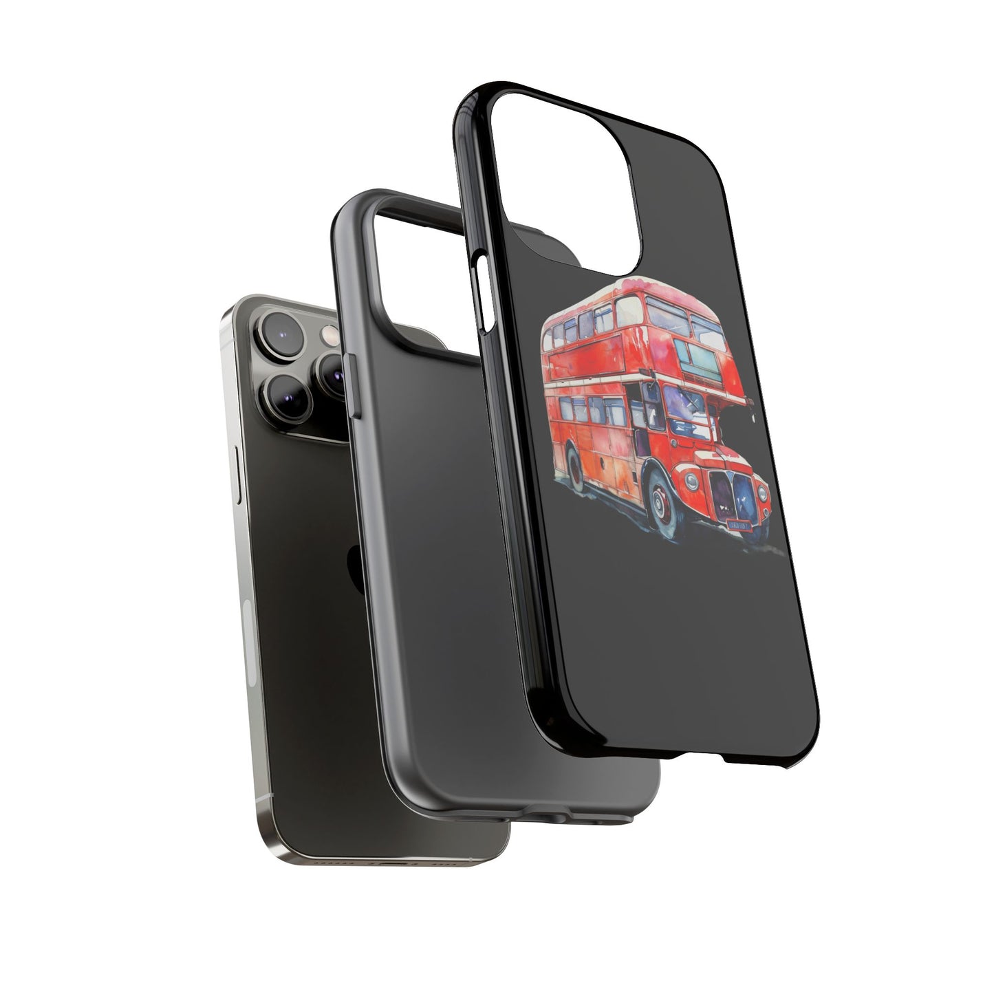 London Bus Phone Case, Tough iPhone Cover, Unique Gift for Travelers, Vintage Style Accessories, Holiday Present Idea