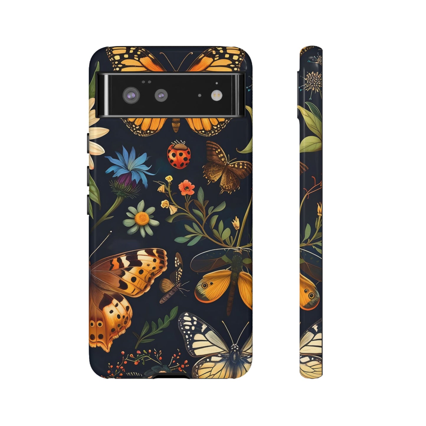 Nature-Inspired Phone Case | Floral Butterfly Design, Tough Phone Cover, Gift for Nature Lovers, Cute Butterfly Case, Home Decor