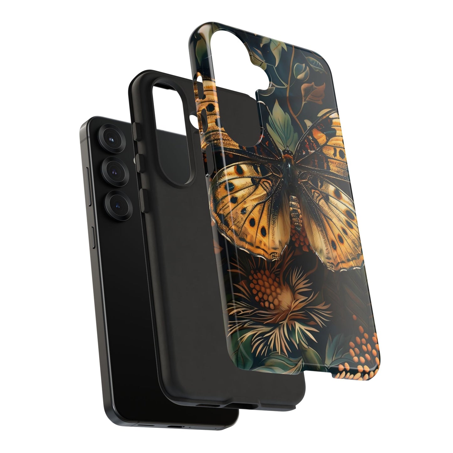 Butterfly Floral Phone Case, Tough Cases, Protective Cover, Unique Gift, Nature Lover, Art Print, Spring Decor
