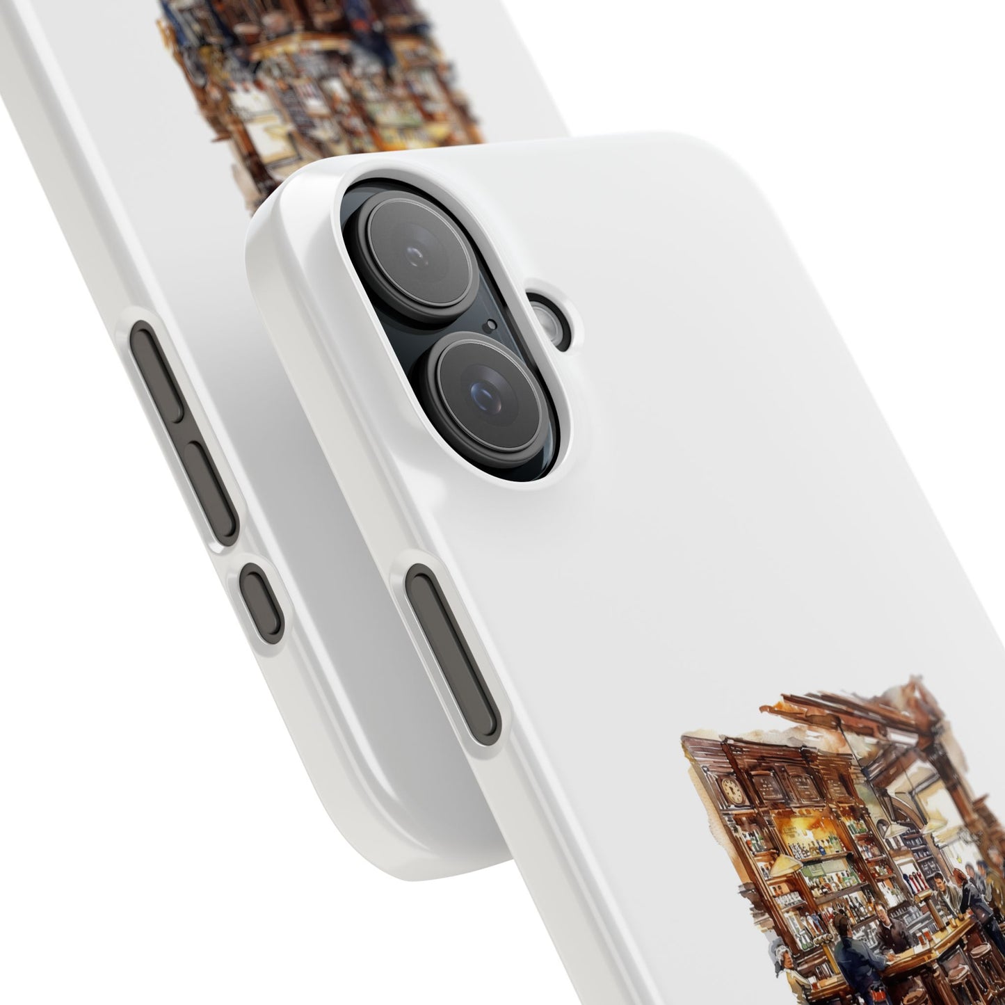 Artistic Slim Phone Cases, Coffee Shop Aesthetic, Unique Phone Covers, Gift for Coffee Lovers, Artistic Design Cases