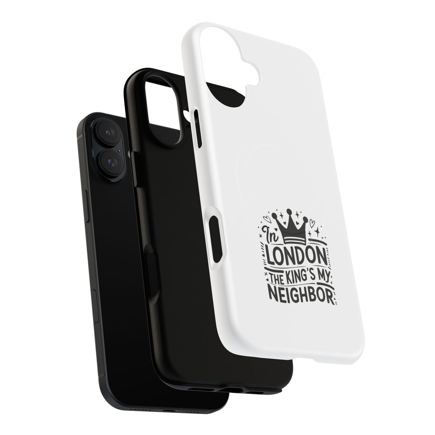 King's Neighbor Tough Magnetic Phone Case, London Style Case, Durable Phone Cover, Gift for Travelers, Black White Phone Accessory