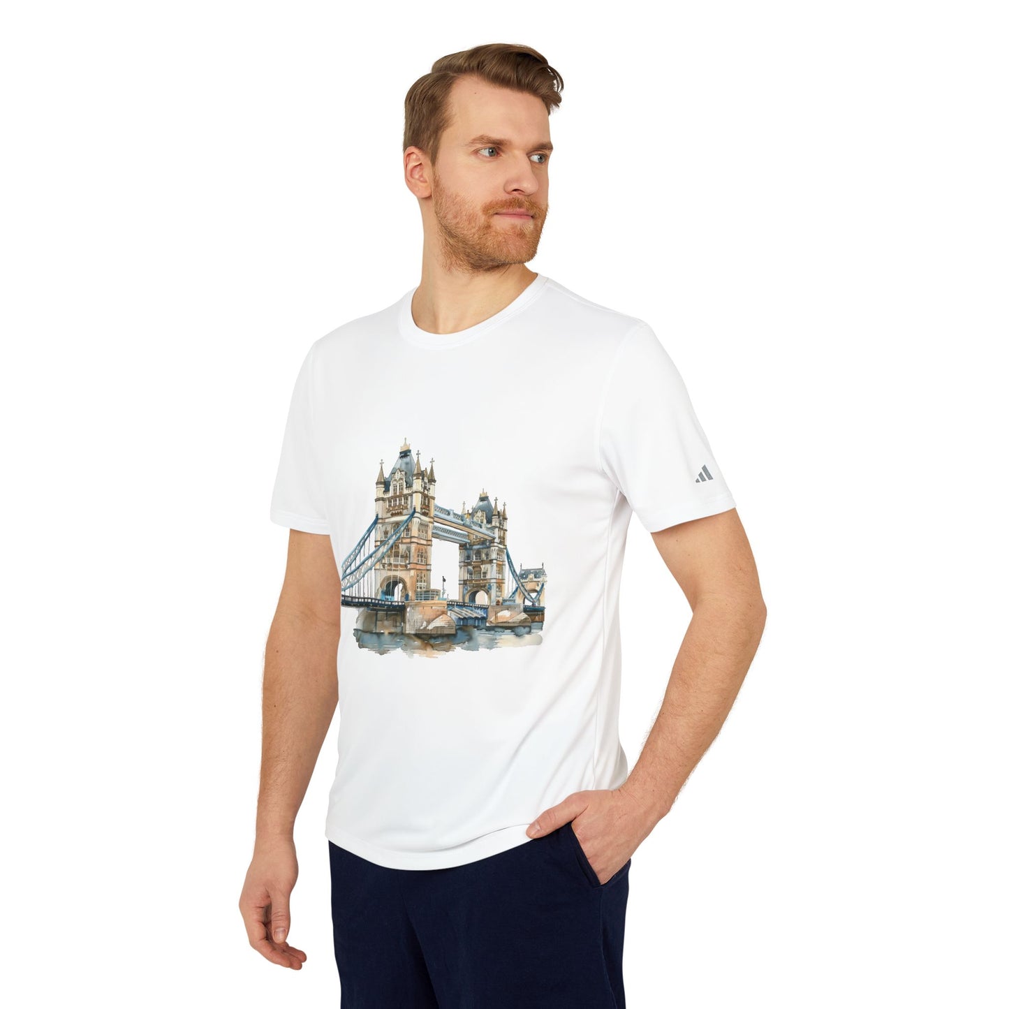 adidas Unisex Sport T-shirt - London Bridge - Iconic Landmark and Historical Beauty