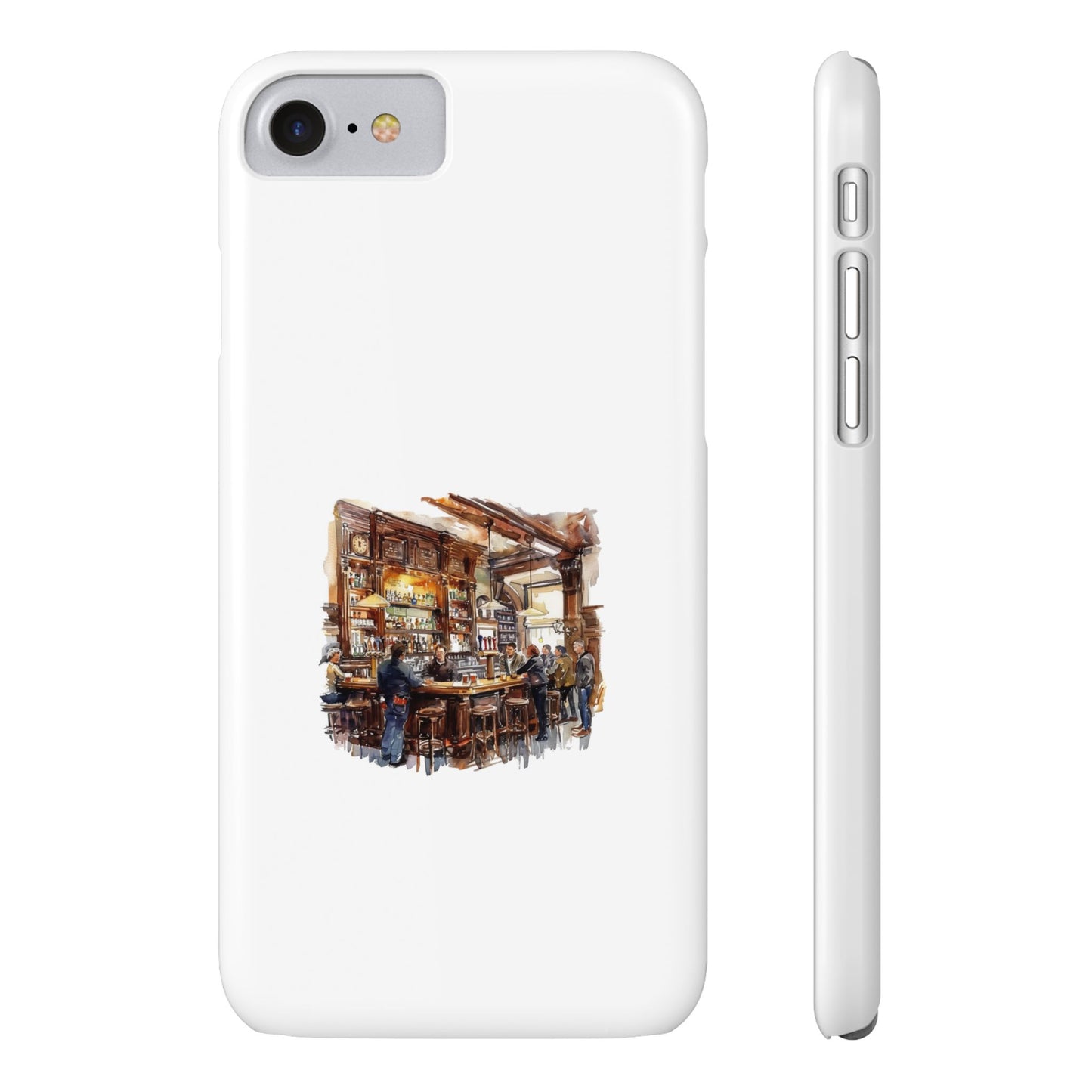 Artistic Slim Phone Cases, Coffee Shop Aesthetic, Unique Phone Covers, Gift for Coffee Lovers, Artistic Design Cases
