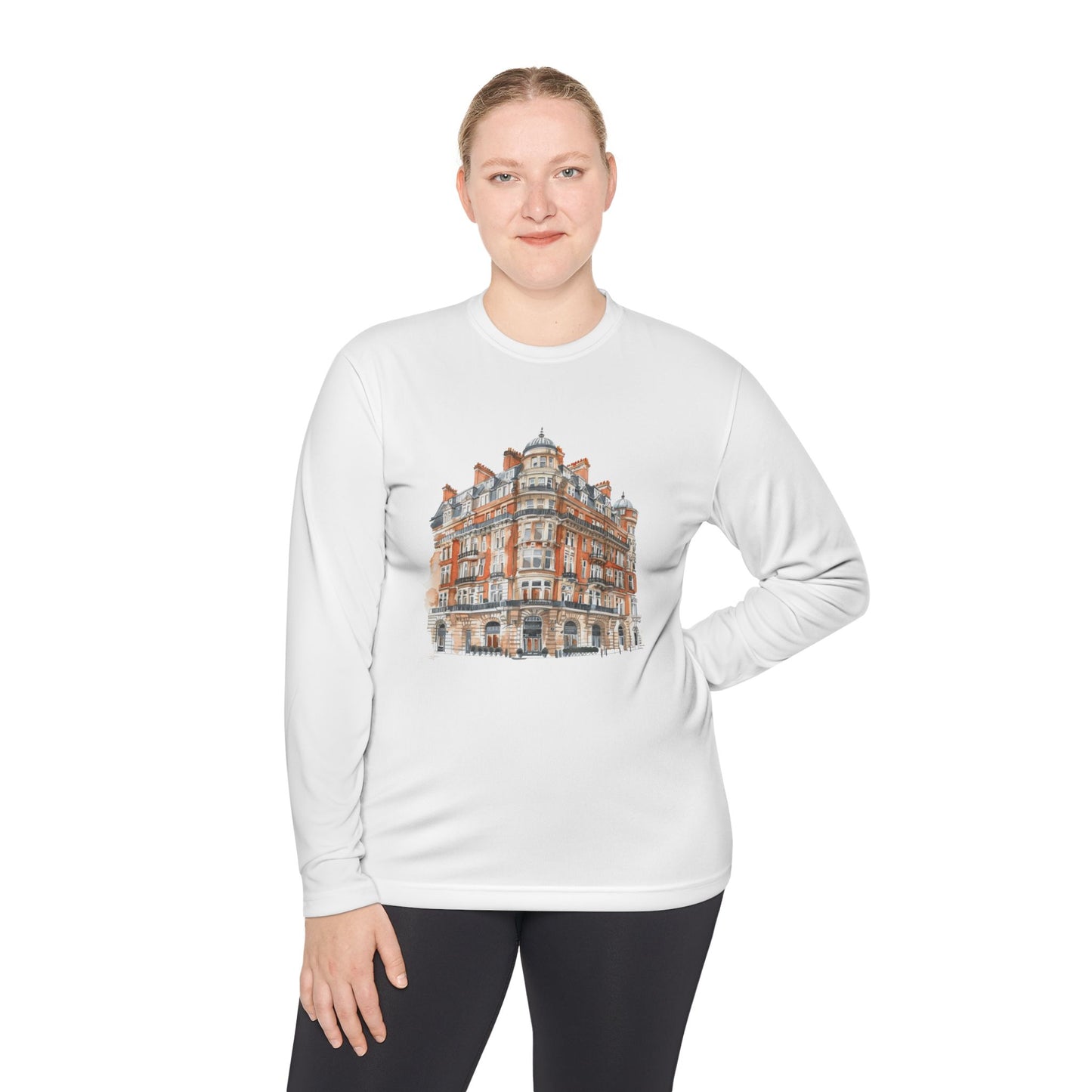 Unisex Lightweight Long Sleeve Tee - Stylish Classic Architectural Design