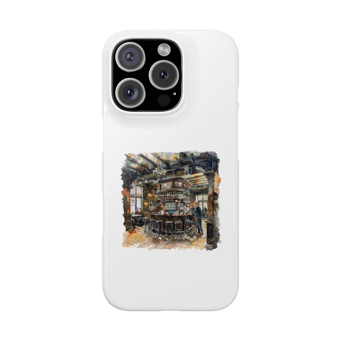 Artisan Bar Scene Phone Cases, Custom Slim Cases for Home Decor Lovers, Unique Gift for Bar Enthusiasts, Perfect for Birthdays and Holidays