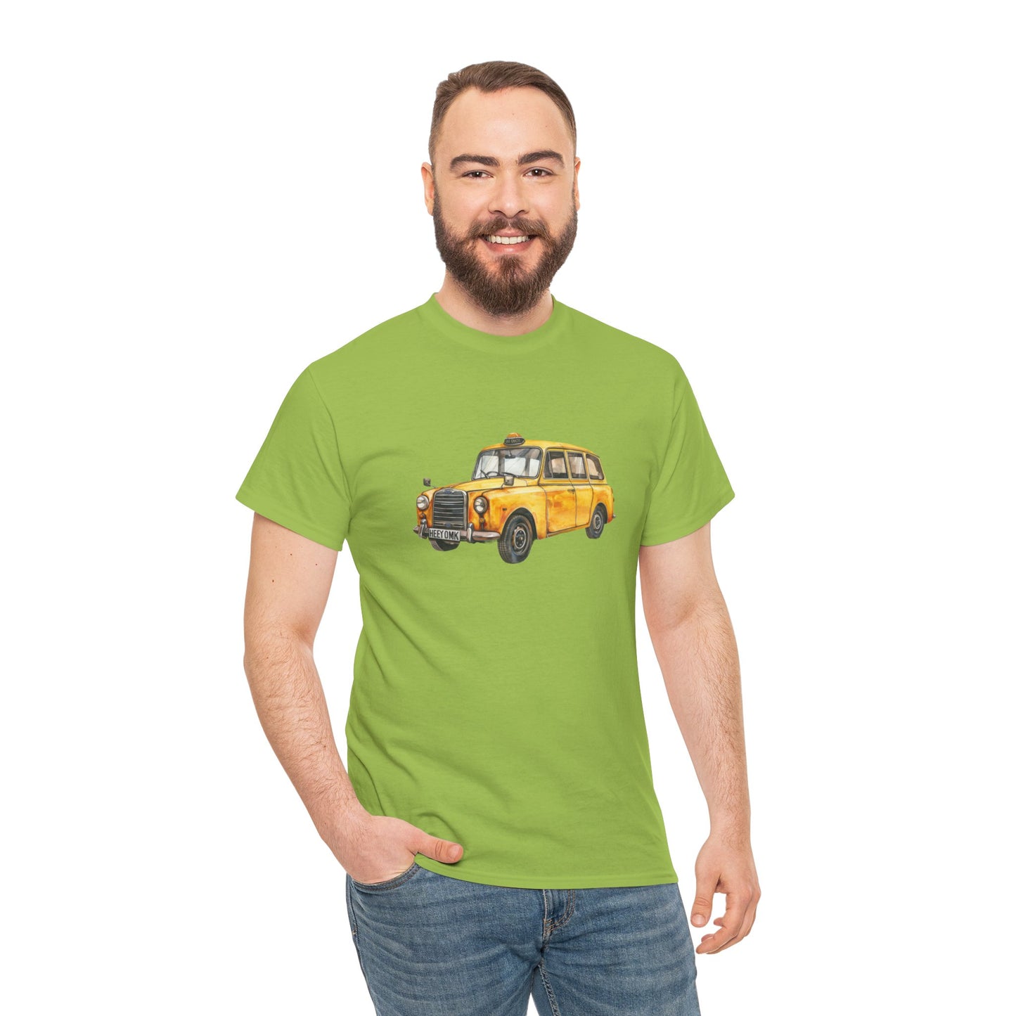 Unisex Heavy Cotton T-Shirt - Fashionable British Vintage Car - Timeless Styled