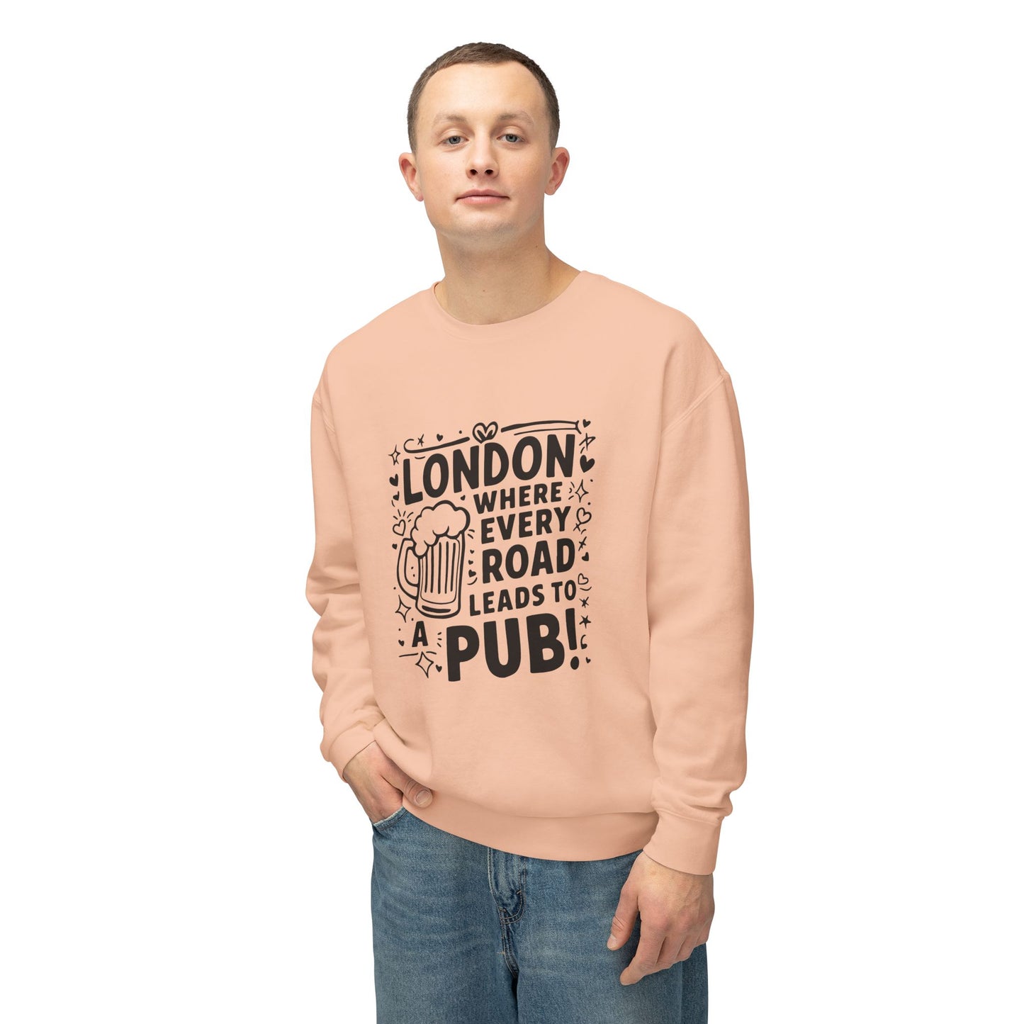 Unisex Lightweight Crewneck Sweatshirt - London's Aesthetic Roads