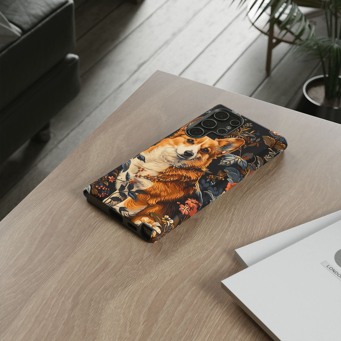 Corgi Floral Phone Case - Tough Cases for Dog Lovers, Cute Pet Accessories, Gift for Dog Owners, Floral Design, Personalized Tech Cover