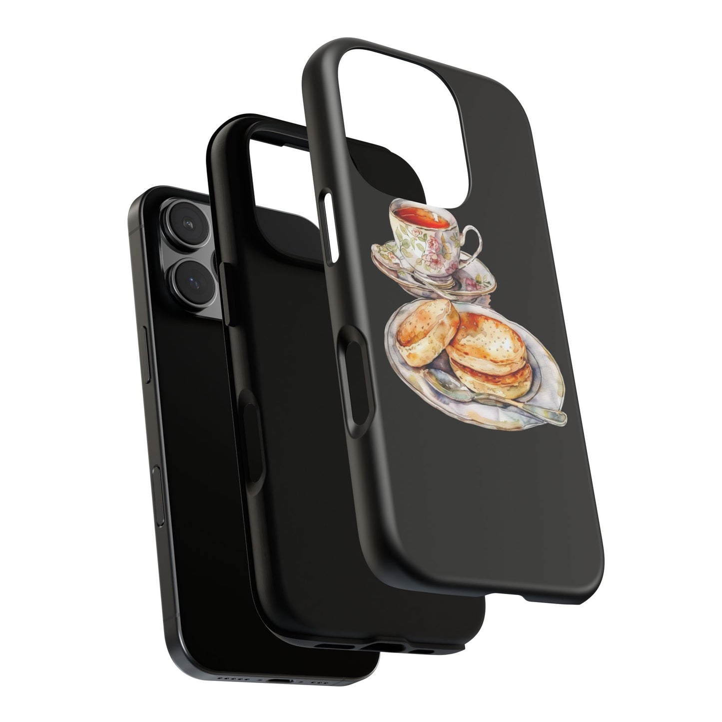 Tea Time Phone Case with Cookies Design, Cute Phone Cover, Gift for Tea Lovers, Kitchen Decor, Whimsical Style