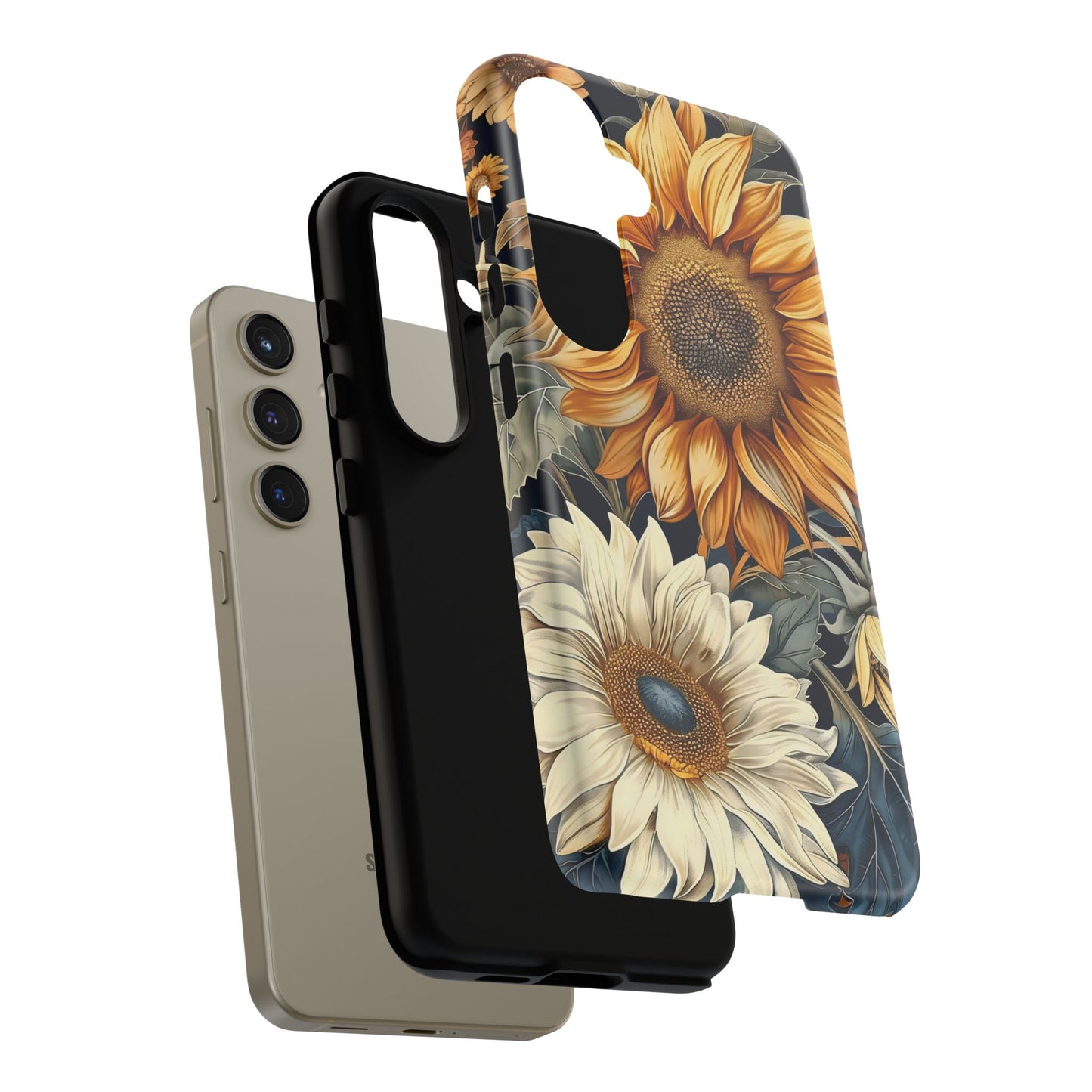 Floral Phone Case for Tough Cases, Sunflower Design, Nature Lover Gift, Birthday Present, Eco-Friendly Accessories, Summer Vibes