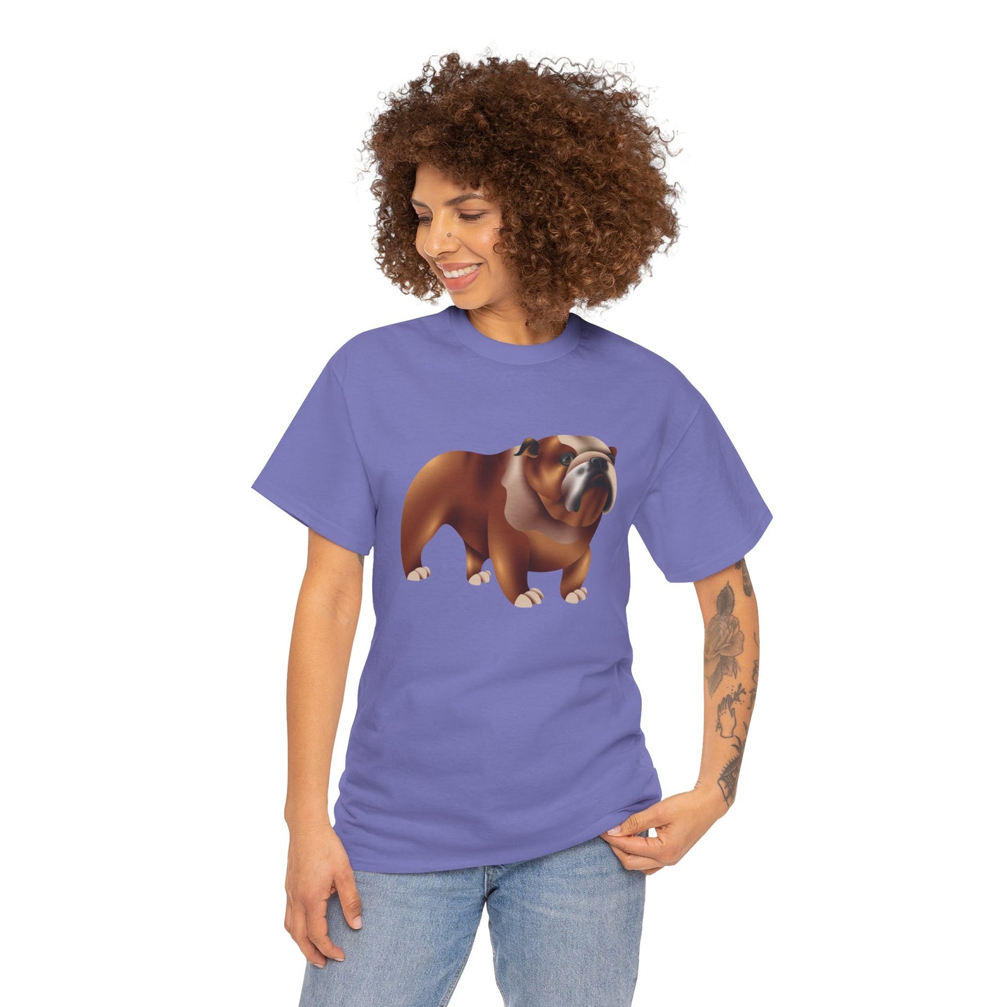 Unisex Heavy Cotton Tee - Adorable British Dog