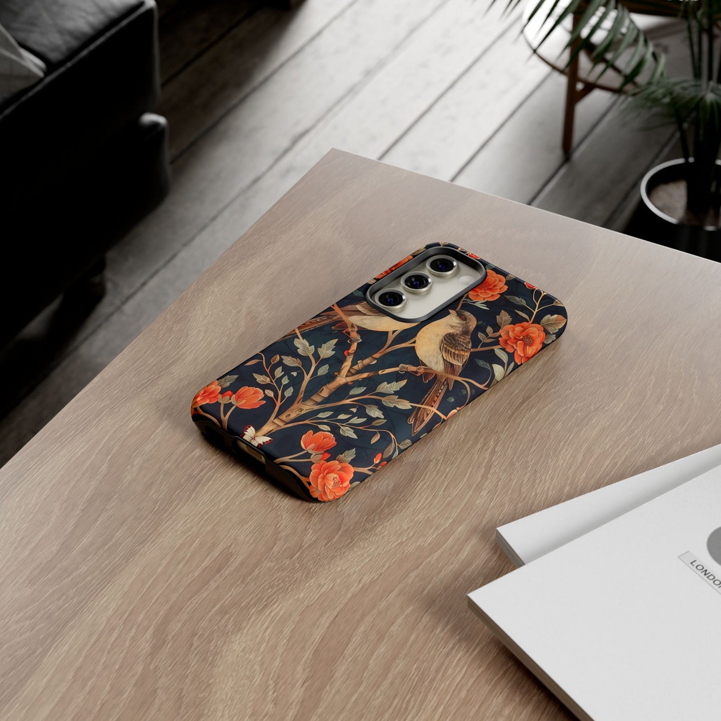 Floral Phone Case – Tough Cases with Bird Design, Unique Gift for Nature Lovers, Stylish Tech Accessory, Phone Cover, Artistic Case
