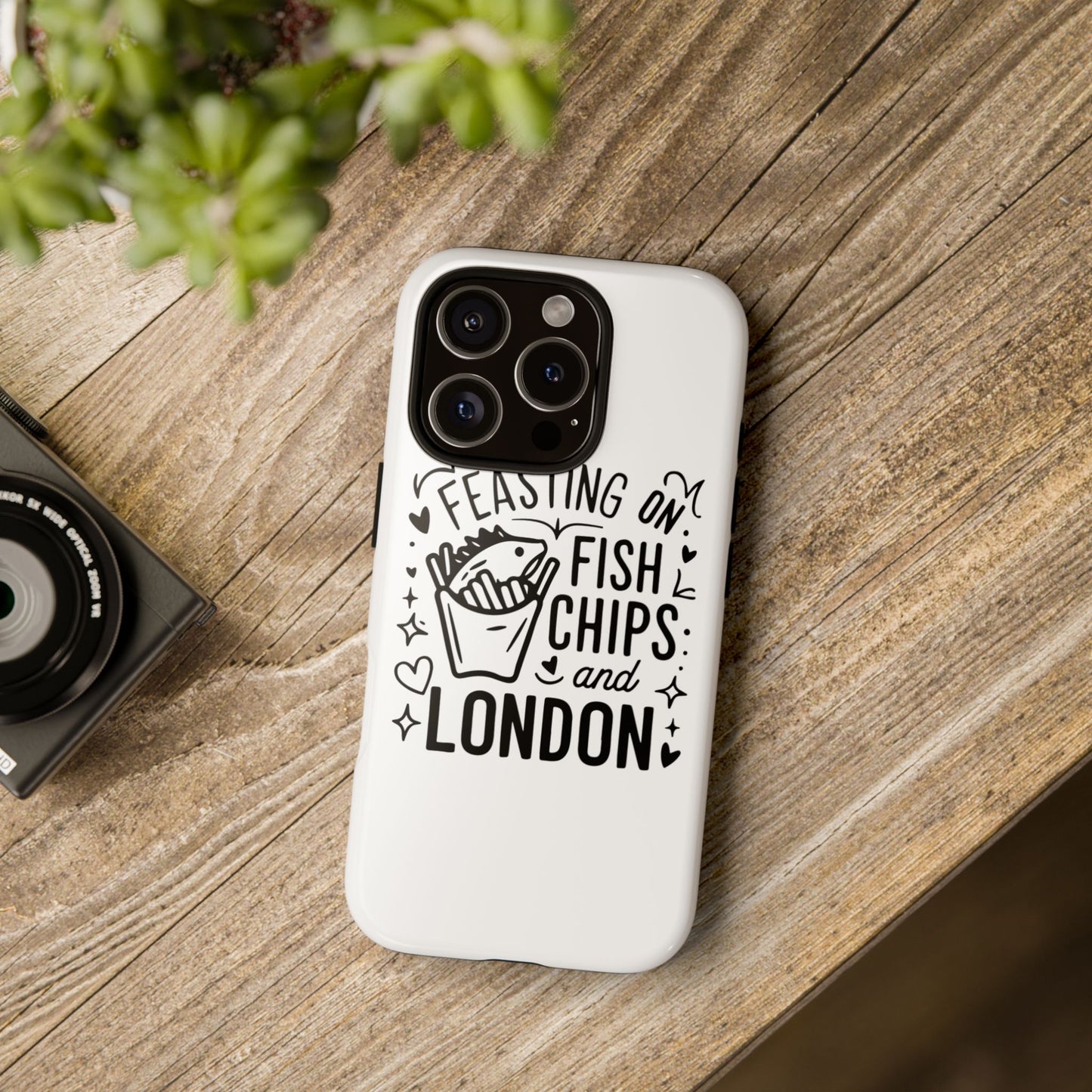 London Fish & Chips Phone Case | Fun Gift for Foodies, Travel Lovers, London Souvenir, Unique Accessories, Personalization Option