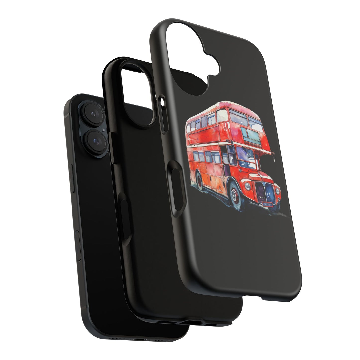 London Bus Phone Case, Tough iPhone Cover, Unique Gift for Travelers, Vintage Style Accessories, Holiday Present Idea