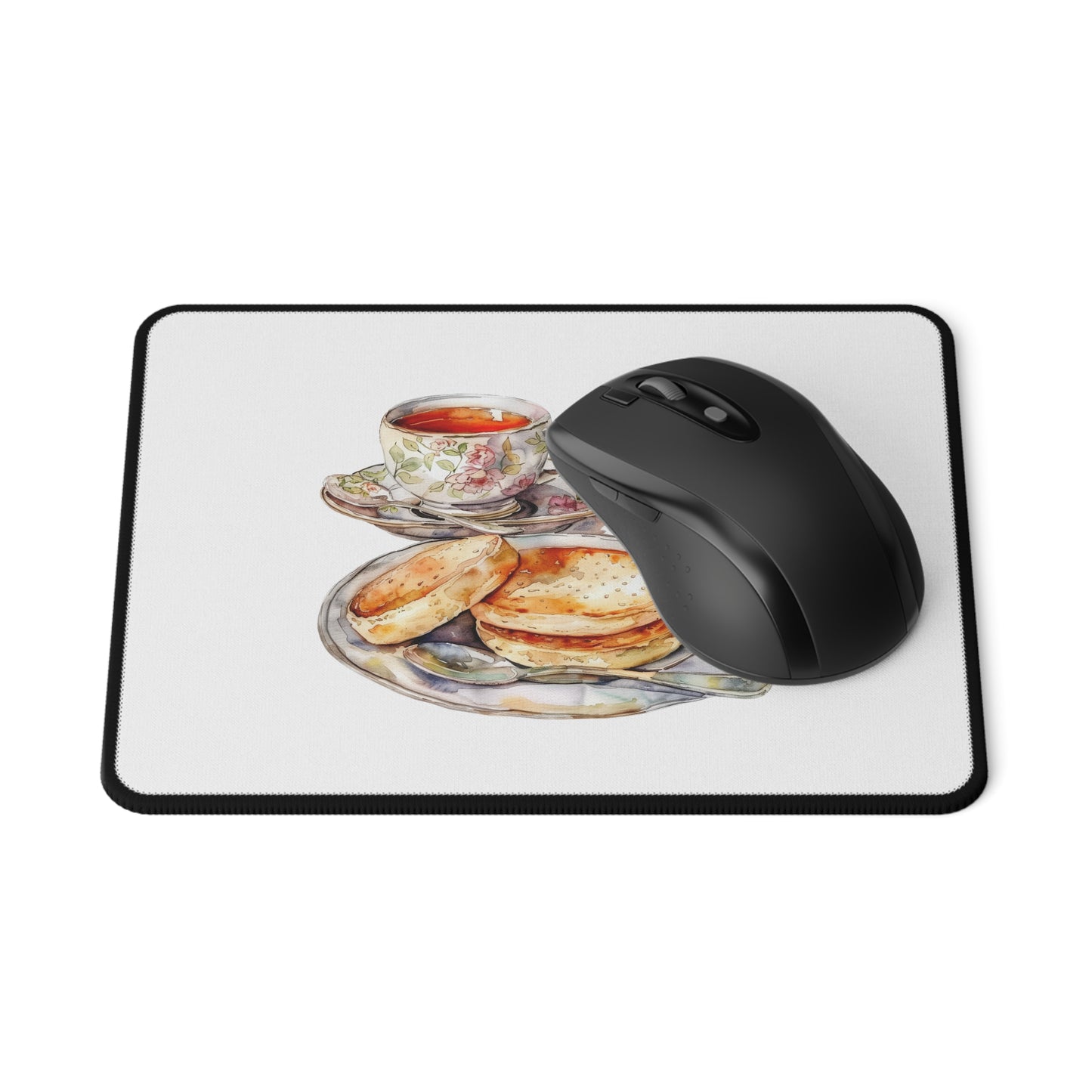 Delicate Tea Time Mouse Pad, Non-Slip Gaming Mouse Pad, Office Desk Accessory, Gift for Gamers and Tea Lovers