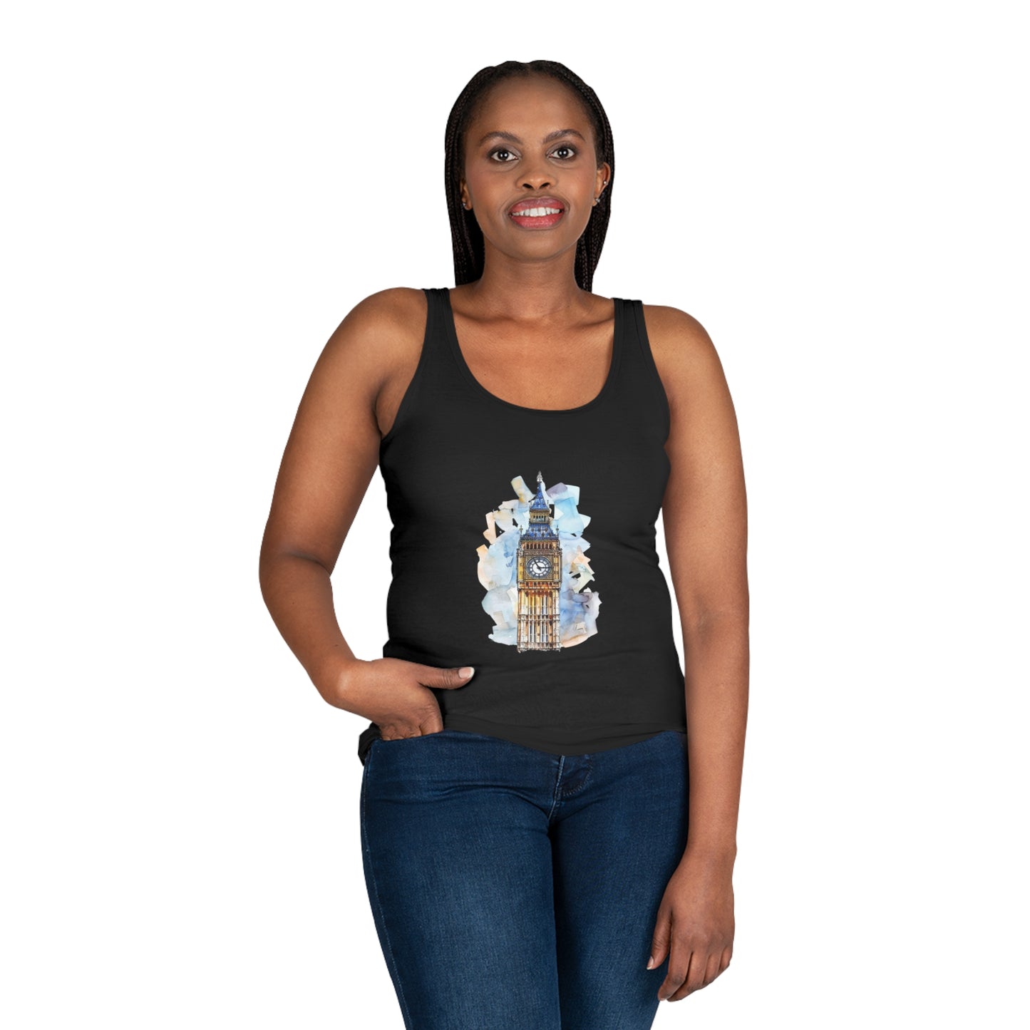 Women's Tank Top - Historic Big Ben England Tower Artwork