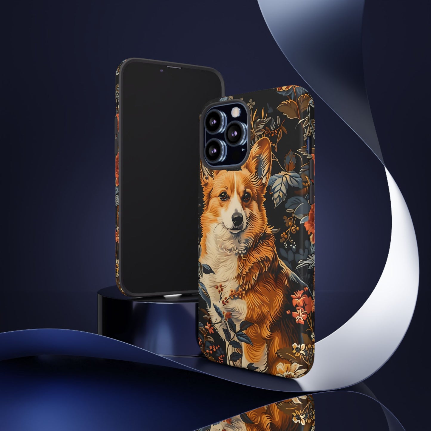 Corgi Floral Phone Case - Tough Cases for Dog Lovers, Cute Pet Accessories, Gift for Dog Owners, Floral Design, Personalized Tech Cover