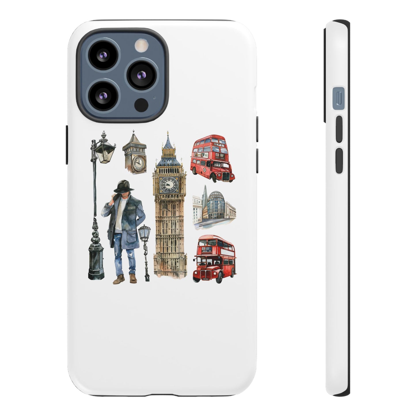 London Iconic Design Phone Case, Tough Cases, Gift for Travelers, London Souvenir, London Icons, Red Bus Phone Case