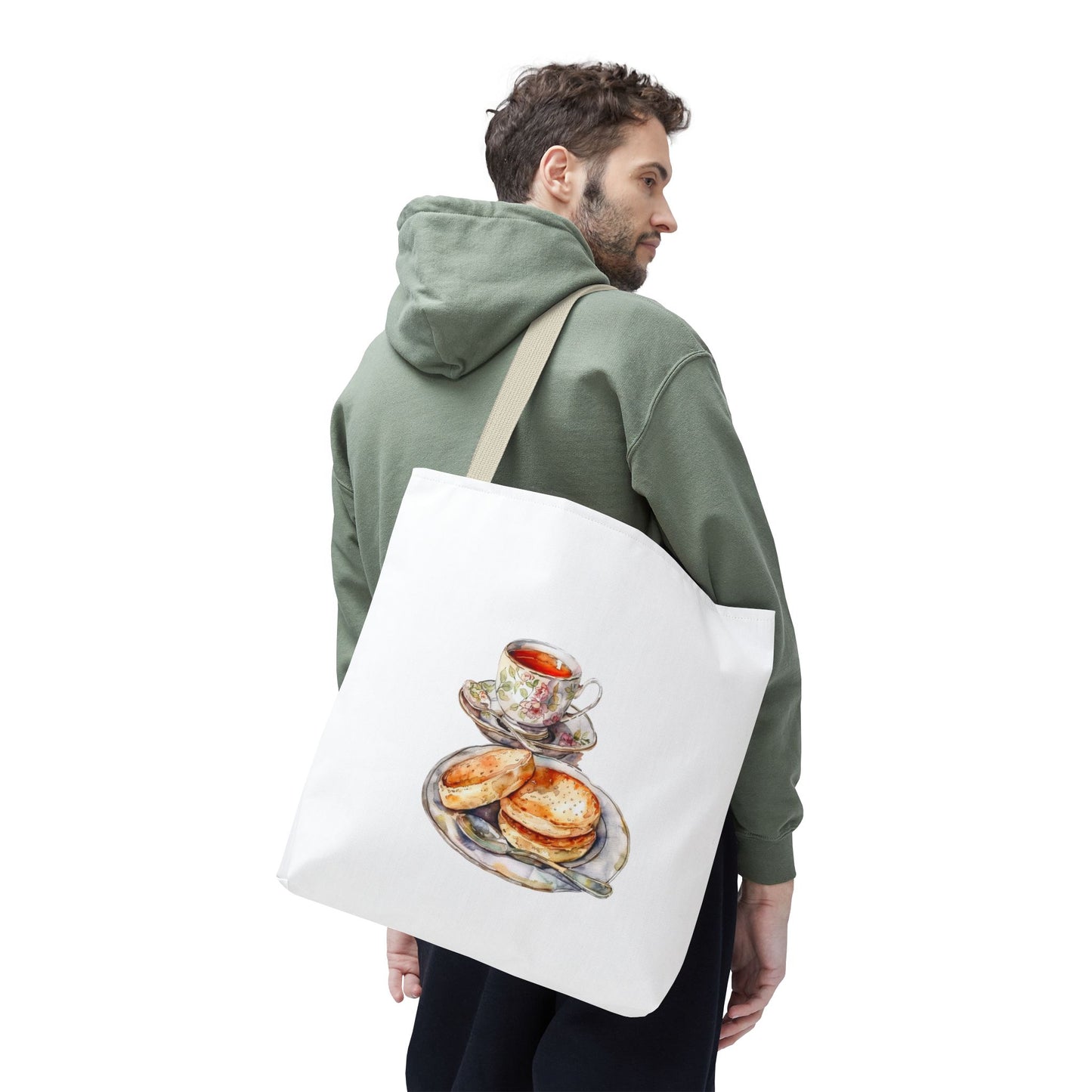 Charming Tea Time Tote Bag, Perfect for Tea Lovers, Gifts for Her, Stylish Shopping Bag, AOP Design Tote, Cozy Winter Accessory