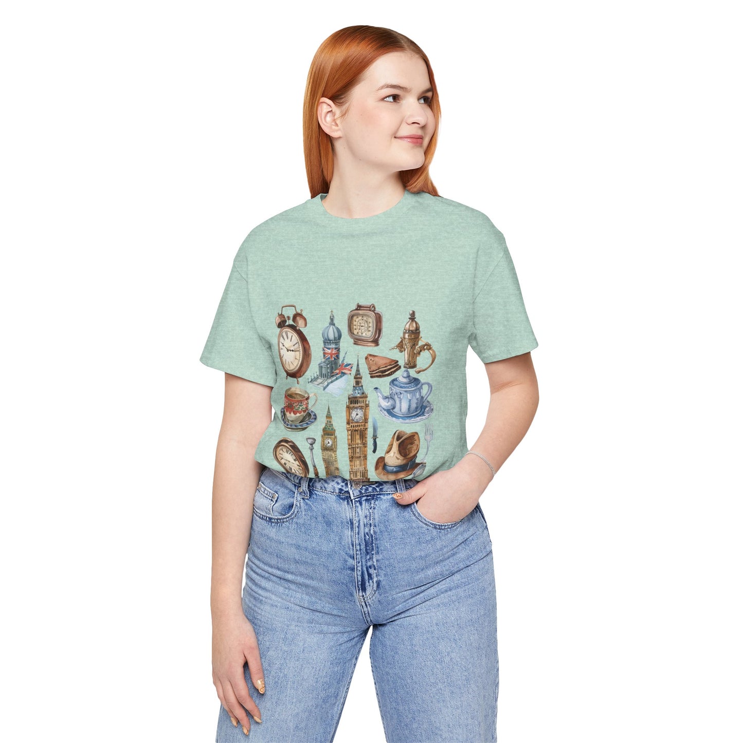 Unisex Jersey Short Sleeve Tee - Echoes of England - Iconic Vintage Illustrations