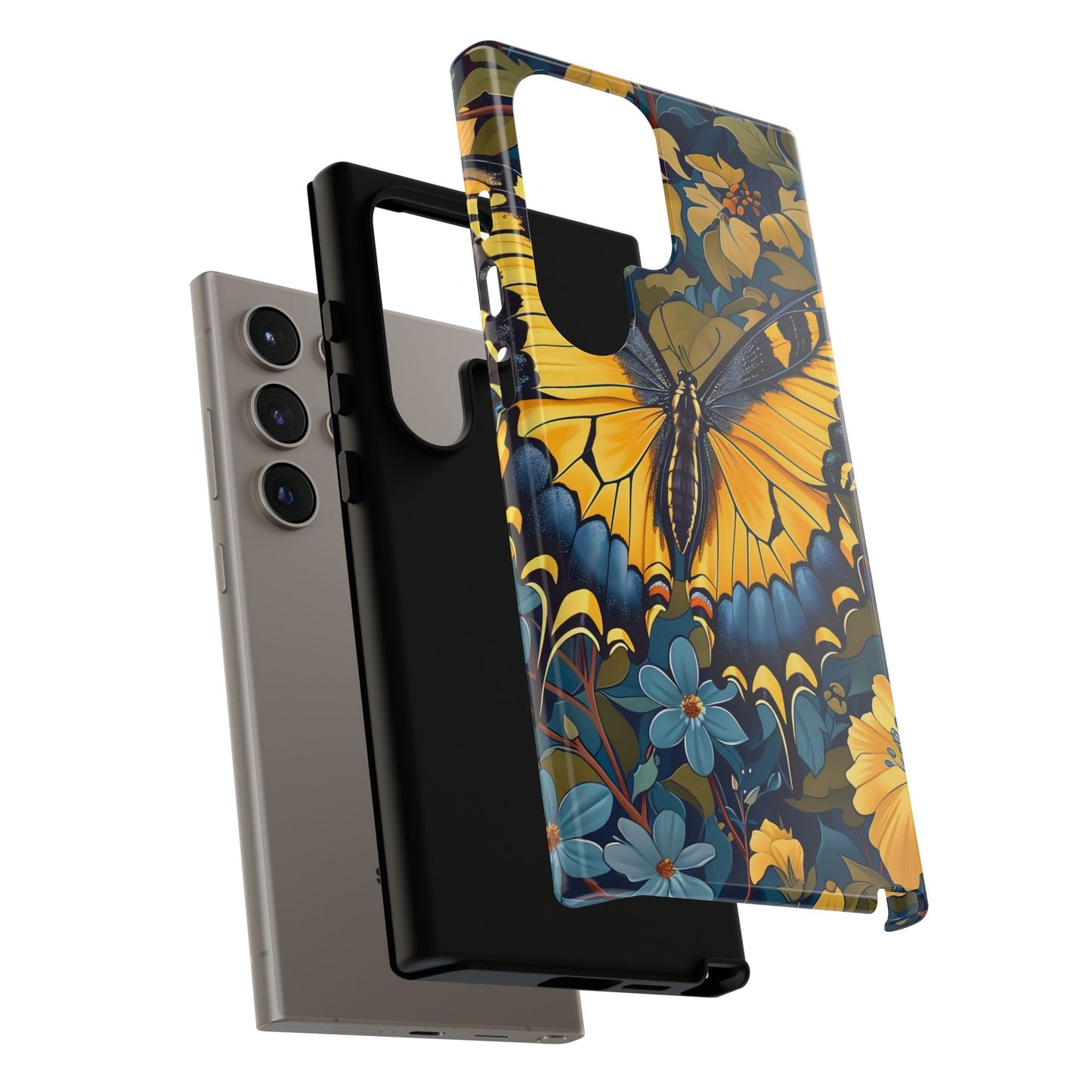 Colorful Butterfly Phone Case, Floral Design, Tough Cases, Protective Cover, Gifts for Nature Lovers, Birthday Present