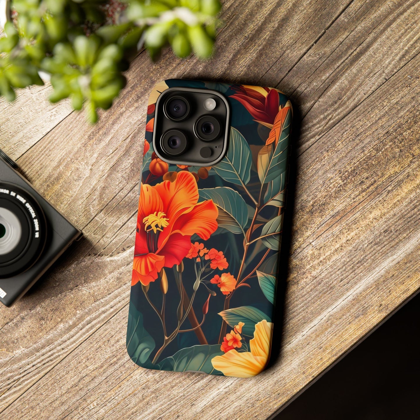 Tough Floral Phone Case | Tropical Vibe, Gift for Nature Lovers, Summer Beach Accessory, Floral Pattern, Trendy Phone Accessories