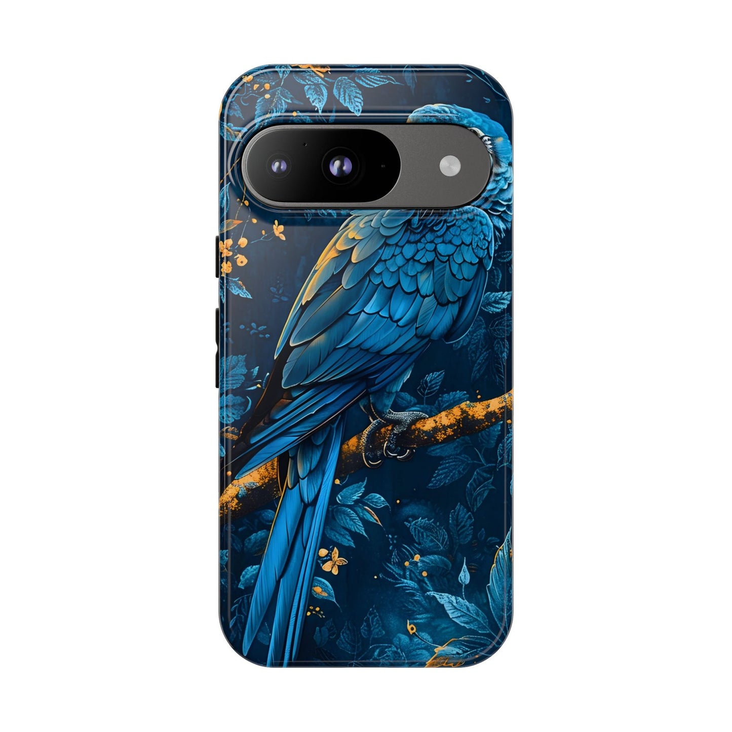 Tough Cases - Vibrant Blue Parrot Phone Case, Tropical Bird Phone Cover, Nature Lover Gift, Eco-Friendly Accessories, Unique Wildlife Decor