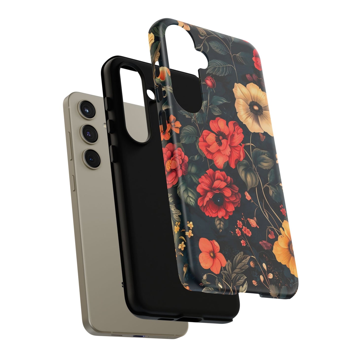 Floral Phone Case, Tough Cases, Flower Motif, Protective Cover, Gift for Her, Floral Design, Spring Accessory
