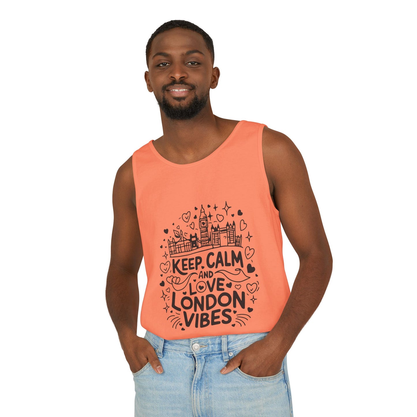 Unisex Garment-Dyed Tank Top - Keep calm and love London Vibes