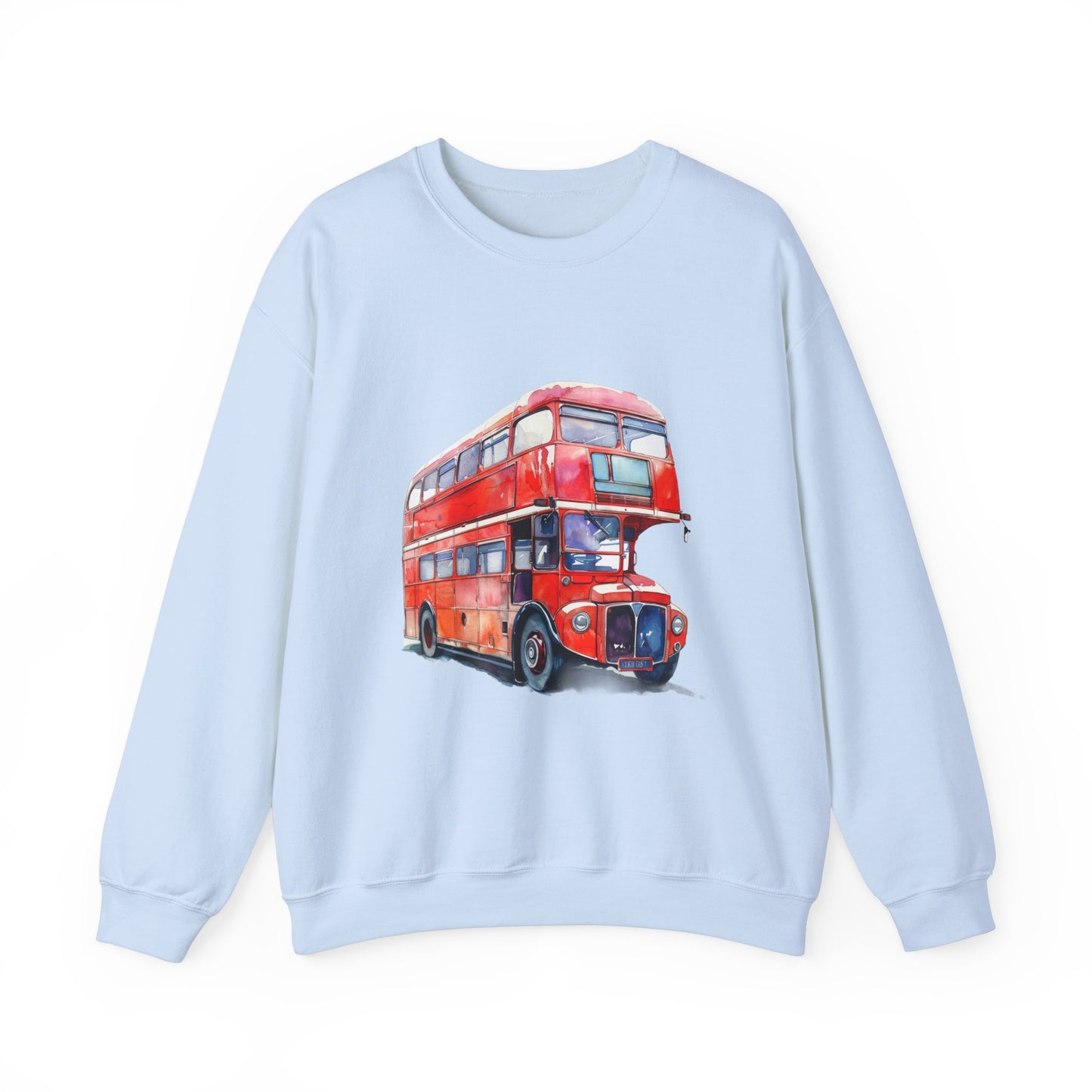 Unisex Heavy Blend™ Crewneck Sweatshirt Trendy - London Transport Red Double-Decker Bus