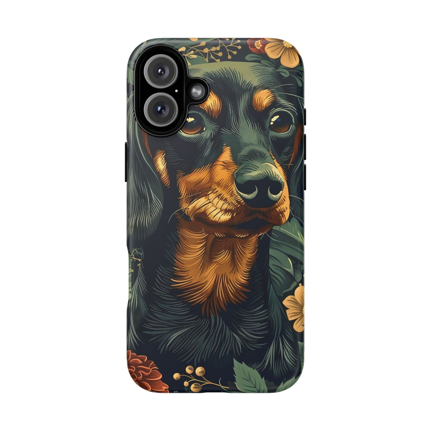 Dachshund Phone Case, Floral Pet Phone Cover, Dog Lover Gift, Tough Phone Case, Custom Dachshund Design, Unique Dog Owner Accessory