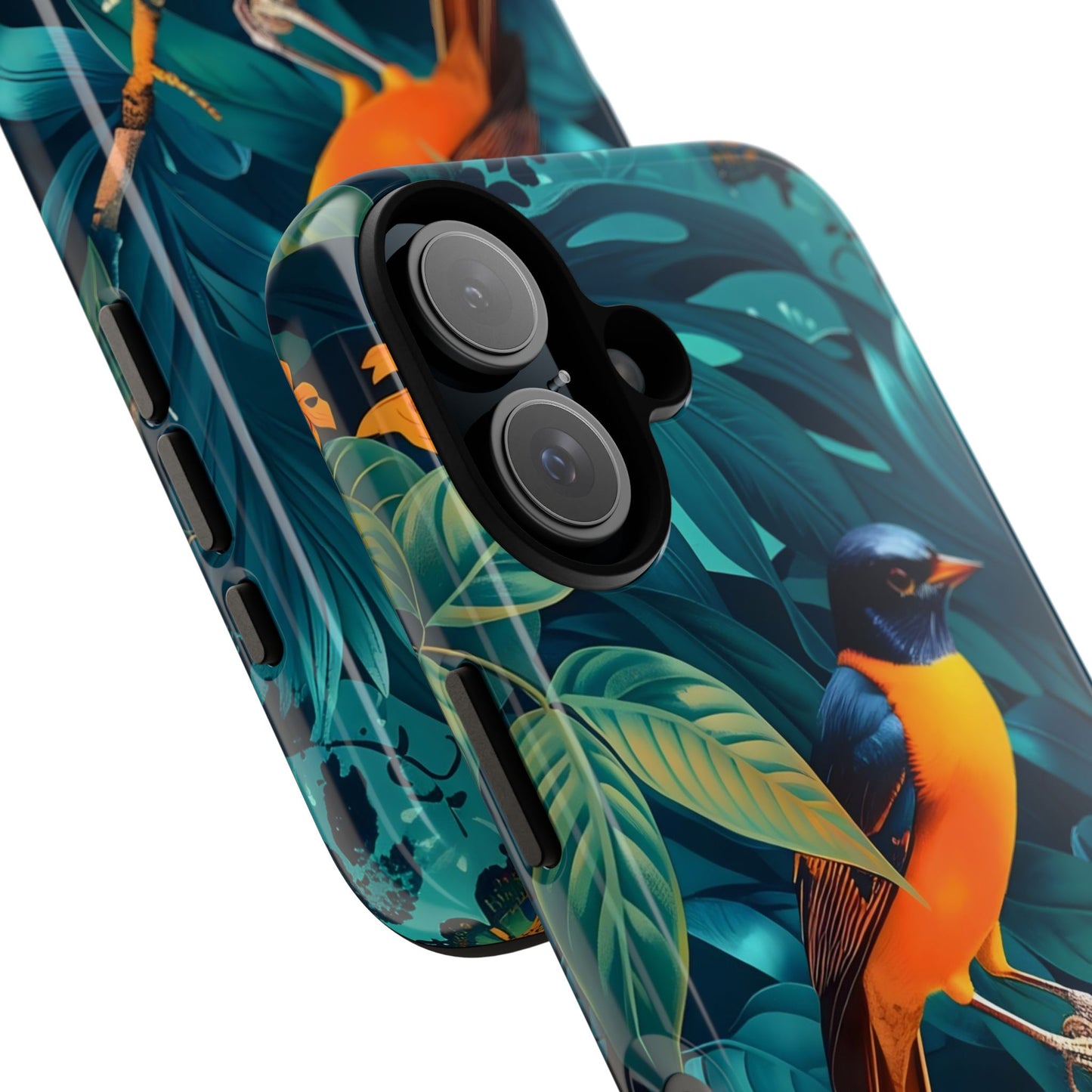 Tough Cases: Vibrant Bird Phone Case, Nature Lover Gift, Eco-Friendly Cover, Floral Design, Spring Decor