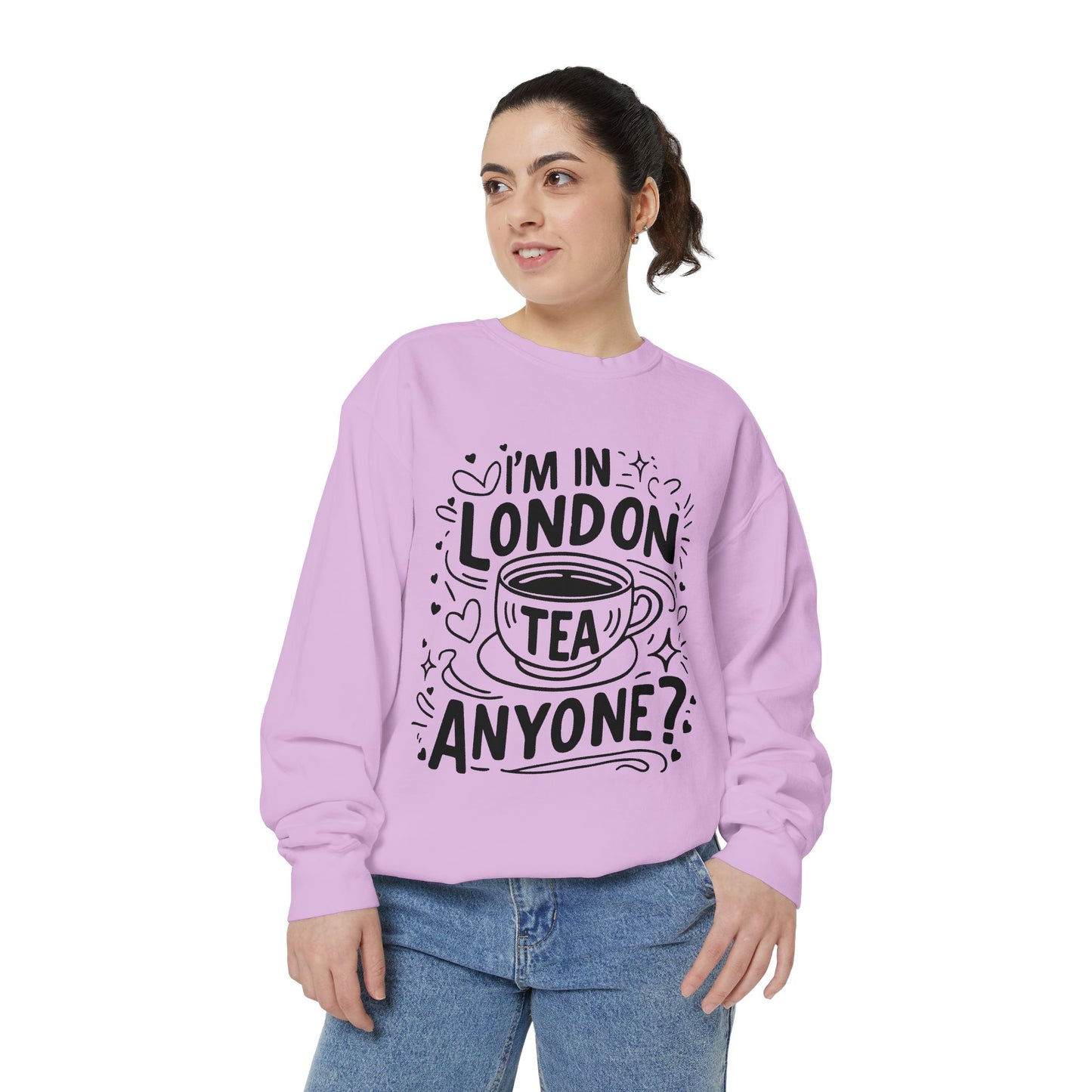 Unisex Garment-Dyed Sweatshirt - Anyone wants London's Nostalgic Tea?