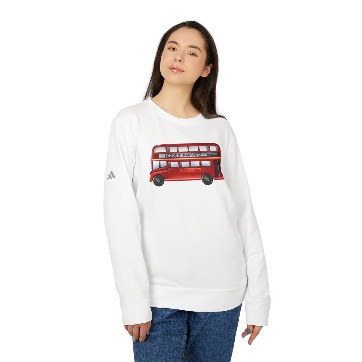Unisex Fleece Crewneck Sweatshirt - Comfortable and Stylish - London Bus Design