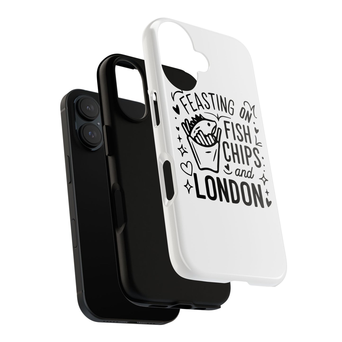 London Fish & Chips Phone Case | Fun Gift for Foodies, Travel Lovers, London Souvenir, Unique Accessories, Personalization Option