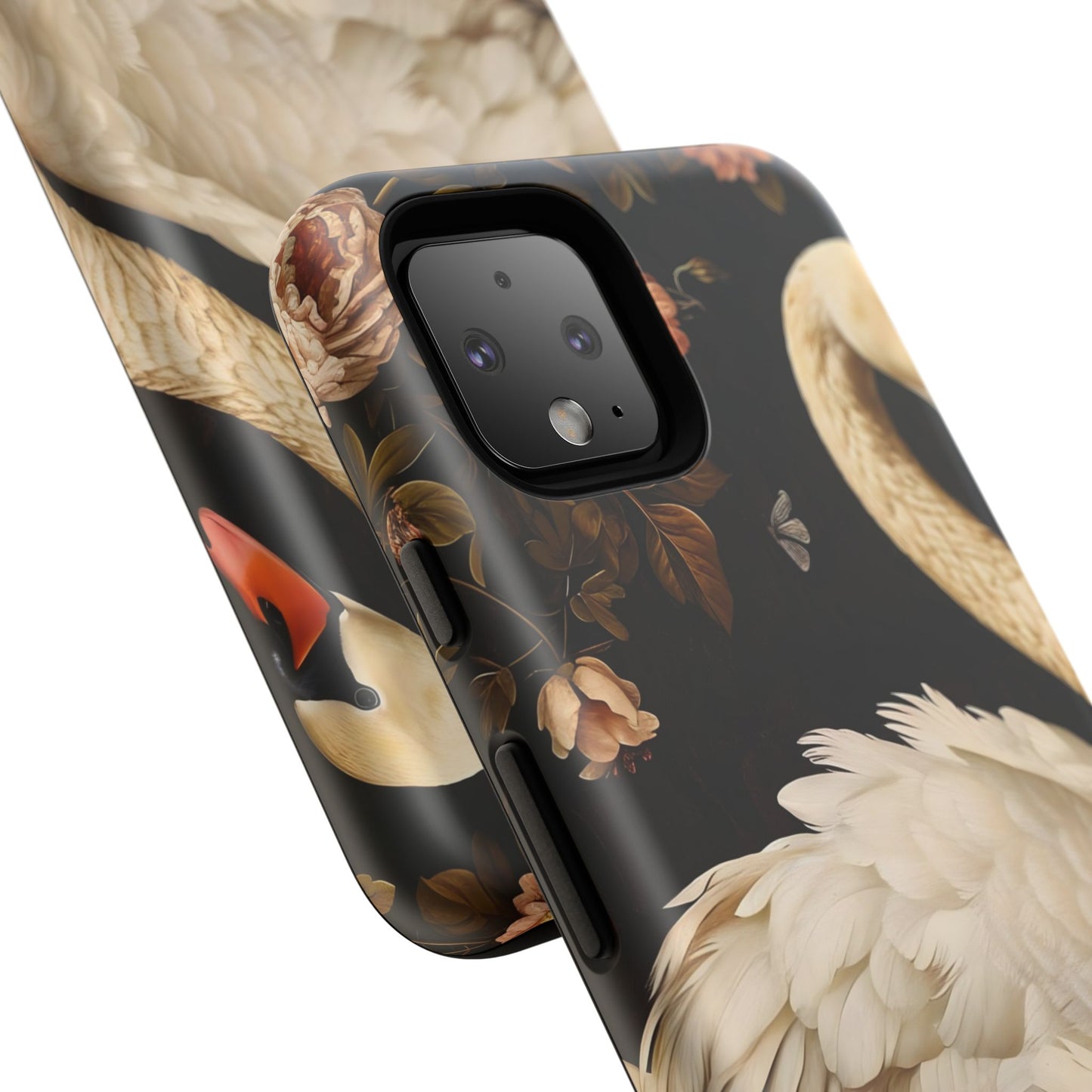 Elegant Swan Phone Case, Artistic Mobile Cover, Floral Phone Protector, Stylish Gift for Her, Modern Phone Accessory