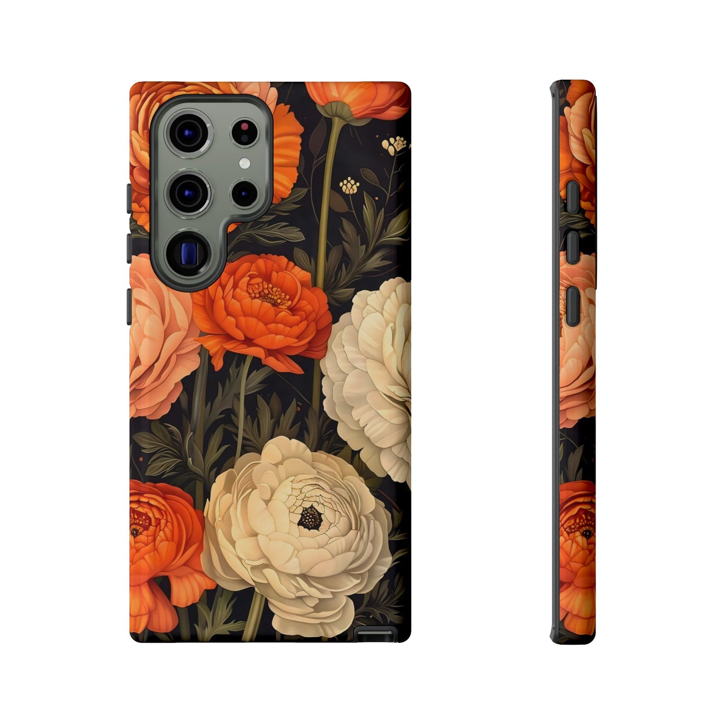 Floral Phone Case with Tough Protection, Blooming Ranunculus Design, Durable Cover, Gift for Flower Lovers, Eco-Friendly Phone Accessory