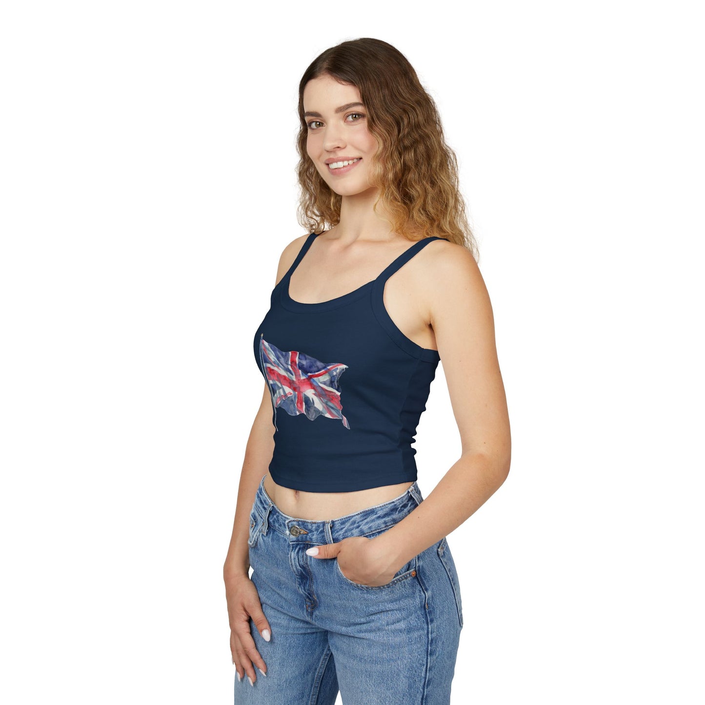 Women's Spaghetti Strap Tank Top - Classic UK Flag Design - Union Jack Symbol
