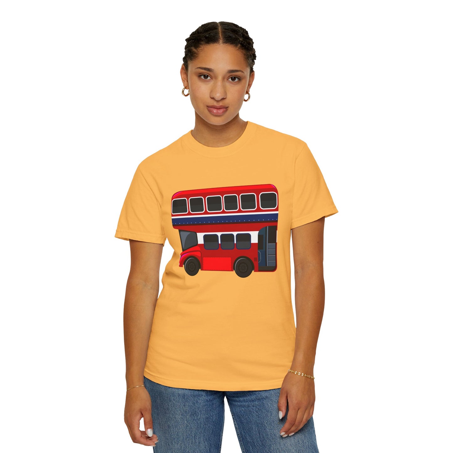 Unisex Garment-Dyed T-shirt - All Aboard! The Classic London Double-Decker