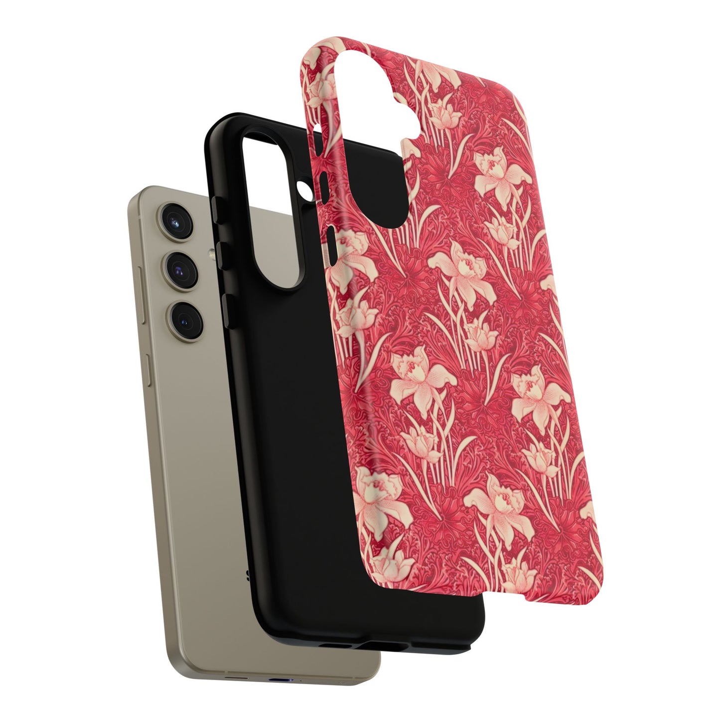 Floral Tough Phone Case - Durable, Stylish Accessory, Perfect Gift for Her, Floral Pattern, Customizable, Ideal for Daily Use