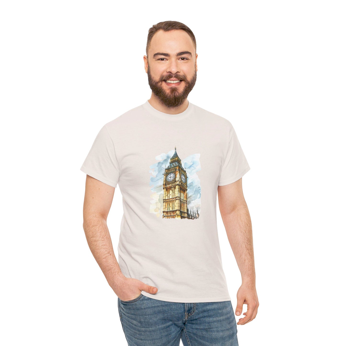 London Clock Tower - Iconic Big Ben Trendy Unisex Heavy Cotton T-Shirt