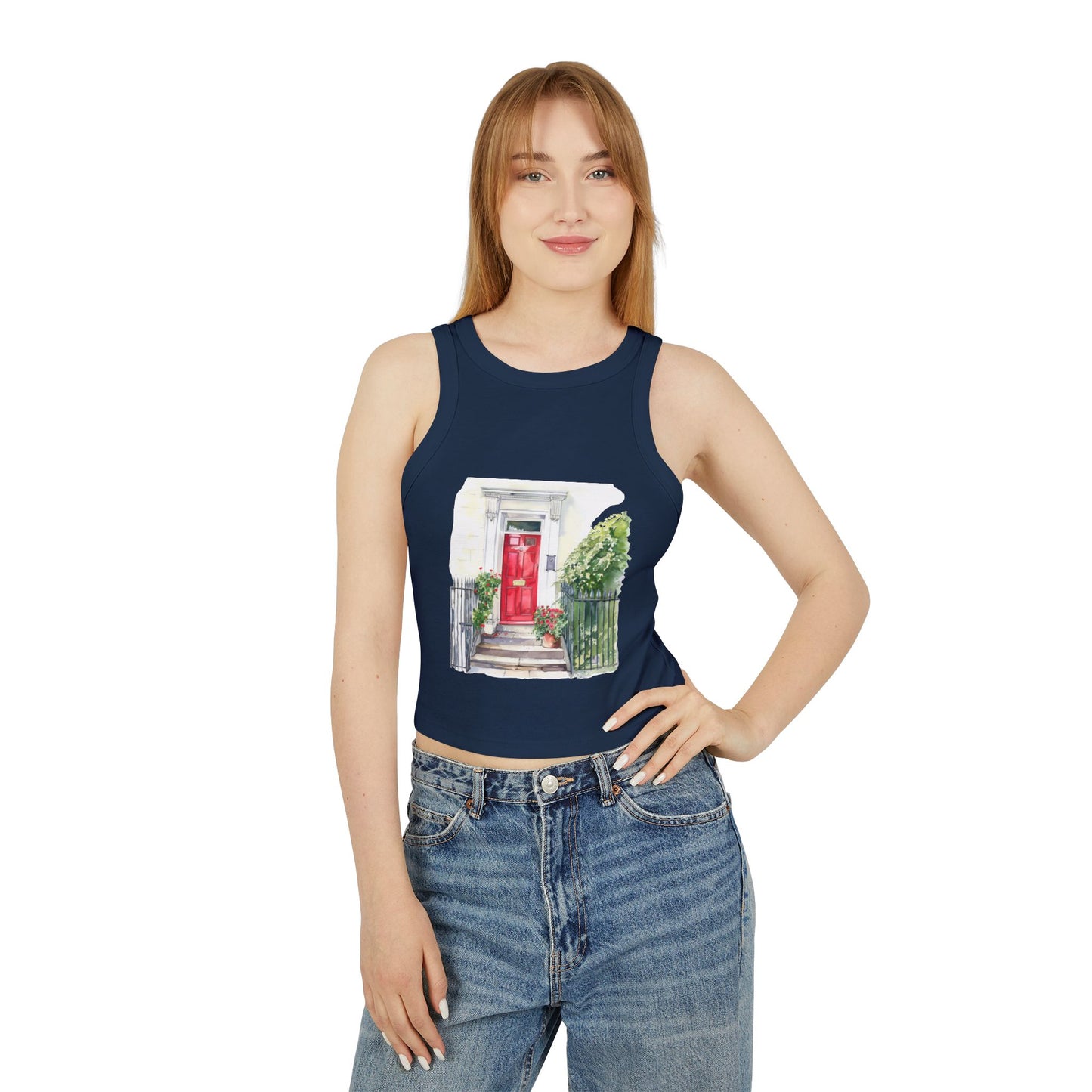 Women's Micro Rib Racer Tank Top - Embracing Classic British Charm and Style