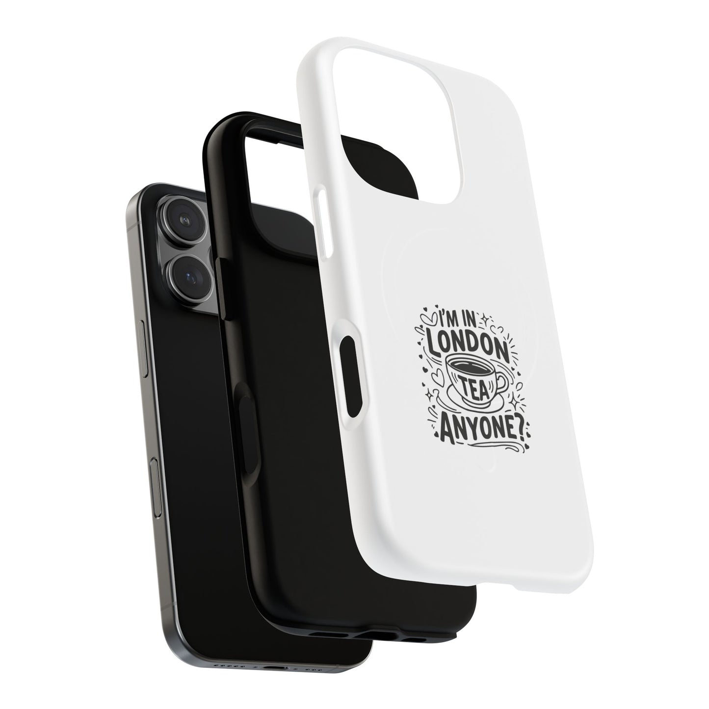 Magnetic Phone Case with London Tea Design, Tough Mobile Cover, Gift for Tea Lovers, Travel Accessory, Unique Phone Protector