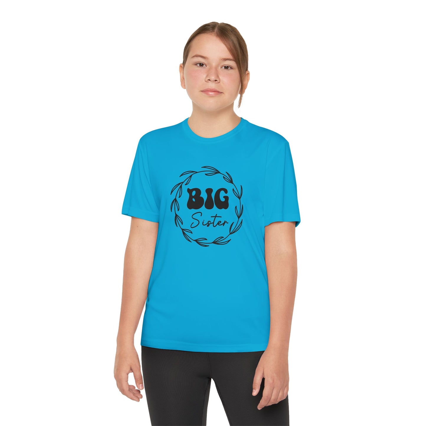 Youth Competitor Tee - Cute Big Sister Sublimation Graphic - Perfect Gift for New Siblings