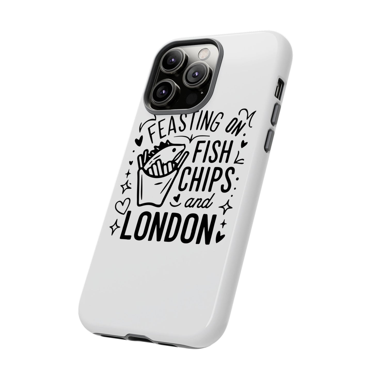 London Fish & Chips Phone Case | Fun Gift for Foodies, Travel Lovers, London Souvenir, Unique Accessories, Personalization Option