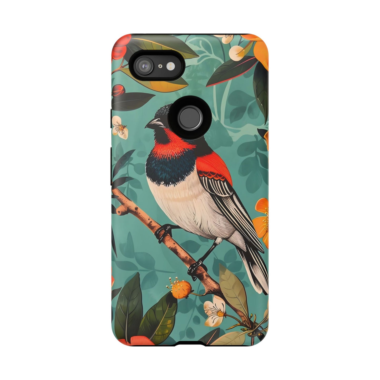 Tough Cases - Floral Bird Phone Case, Colorful Phone Cover, Nature Lover's Gift, Stylish Phone Accessory, Unique Gift Idea