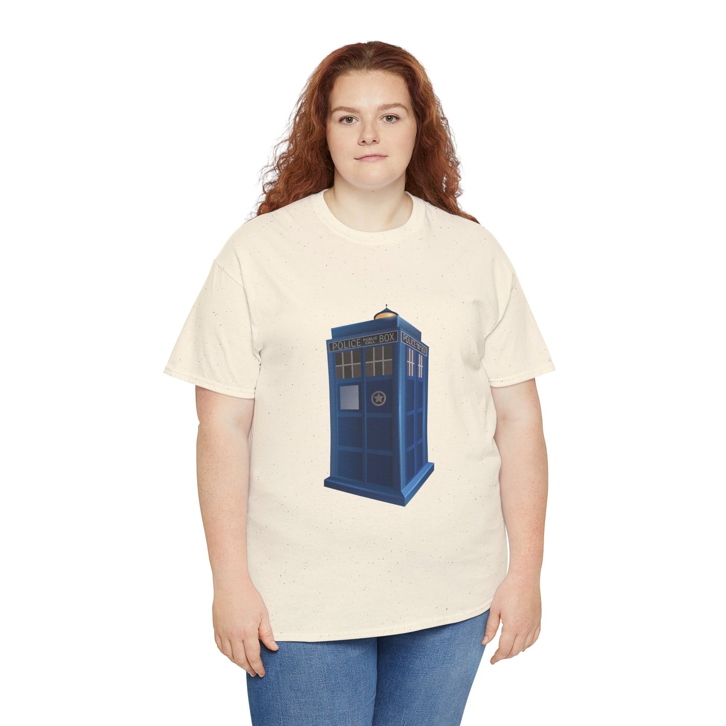 Unisex Heavy Cotton Tee - British Police Public Call Box - Iconic TARDIS