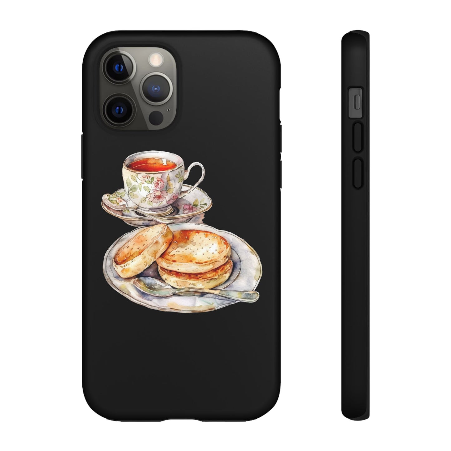 Tea Time Phone Case with Cookies Design, Cute Phone Cover, Gift for Tea Lovers, Kitchen Decor, Whimsical Style