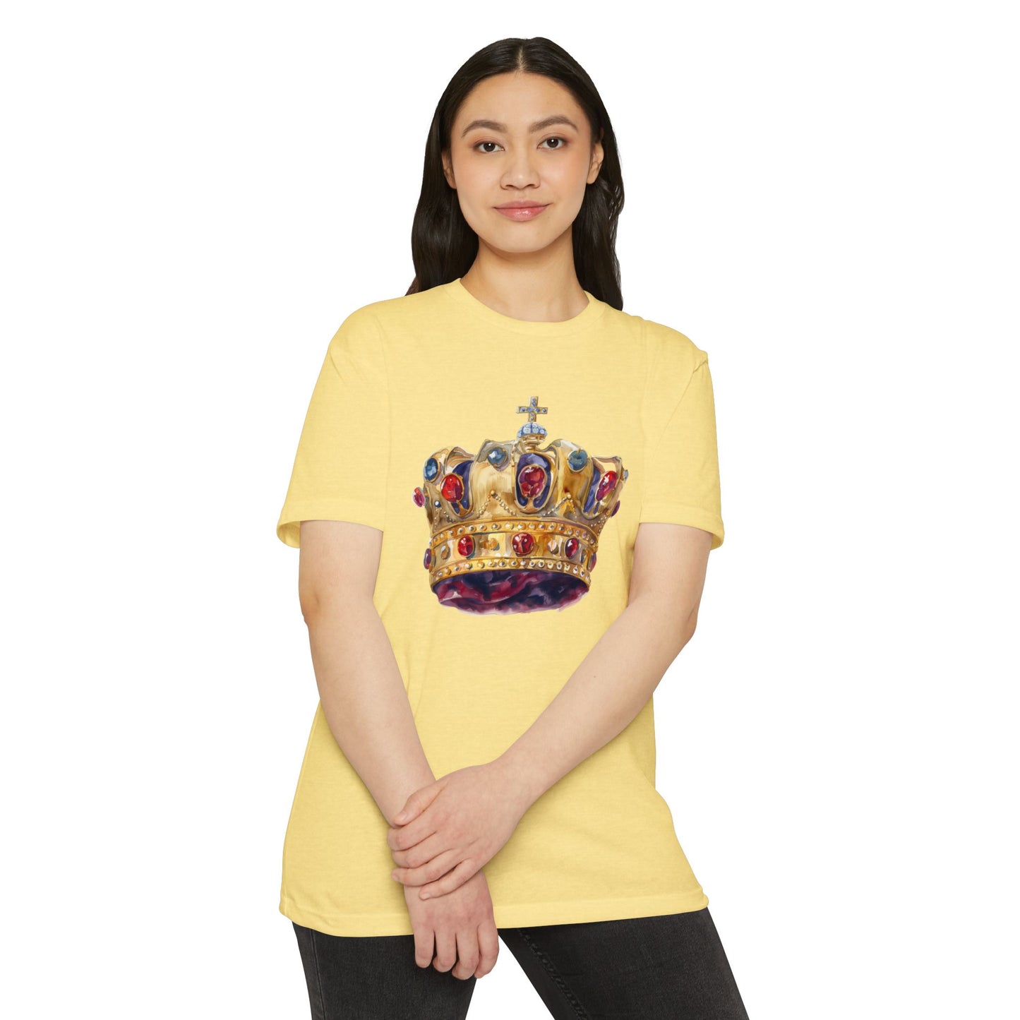 Unisex CVC Jersey T-shirt - British Royal Crown Design - Iconic Symbol of Monarchy