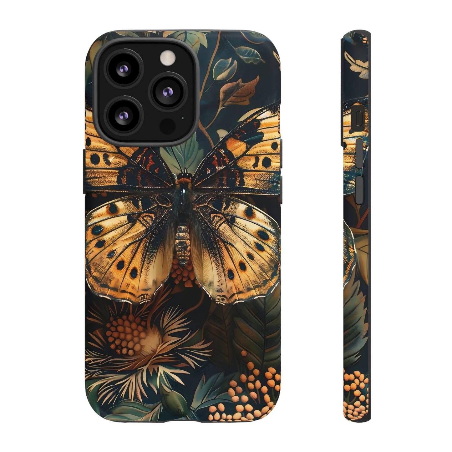 Butterfly Floral Phone Case, Tough Cases, Protective Cover, Unique Gift, Nature Lover, Art Print, Spring Decor